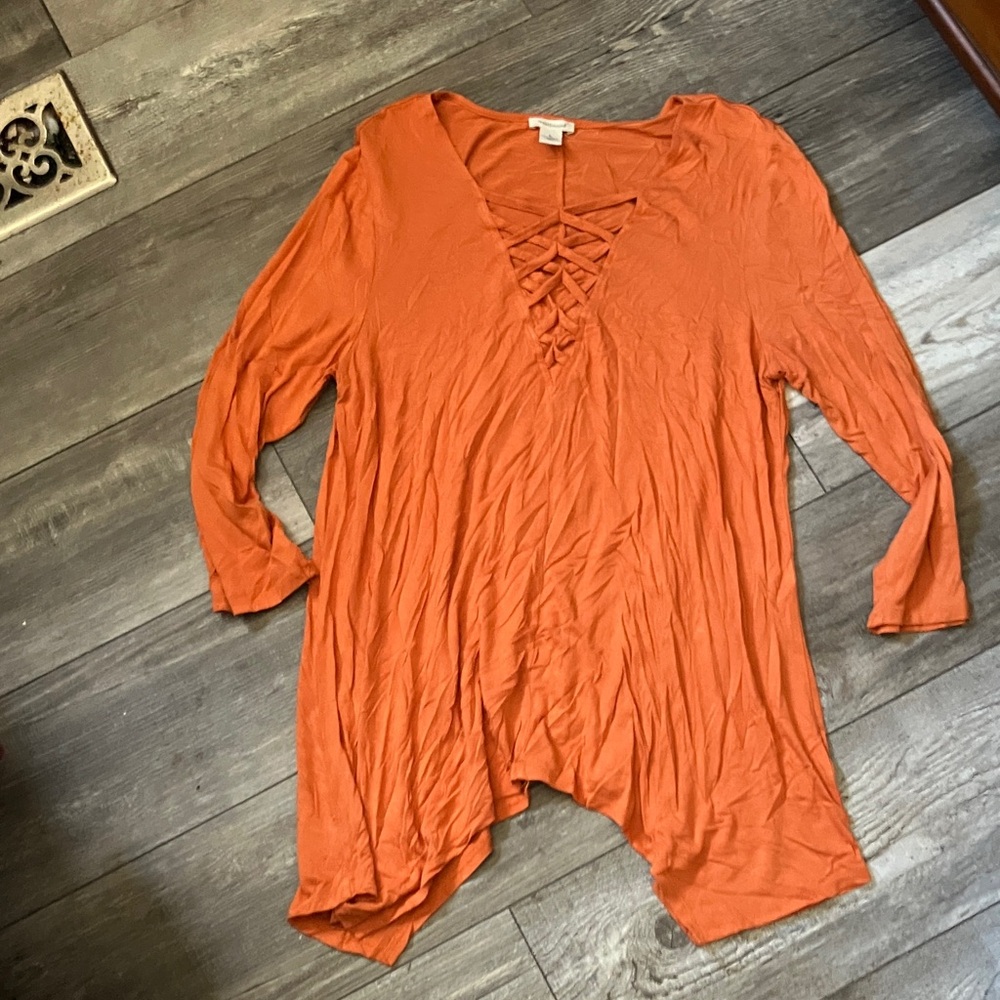 Westbound Women's Orange Crisscross Tunic